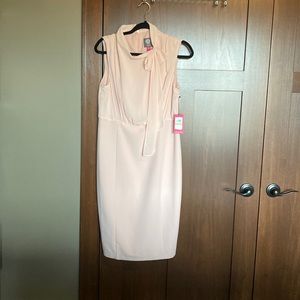 Vince Camuto Sleeveless bow neck blush pink sheath